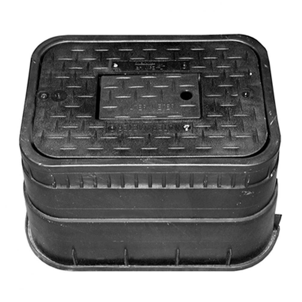 12'' Water Meter Box with Black Solid Cast Iron Lid