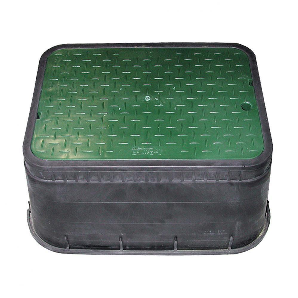 15'' Jumbo Water Meter Box and Solid Green Lid