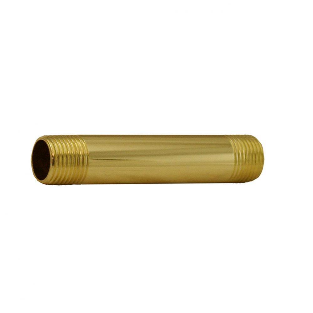 Polished Brass 3/8'' x 4'' Brass Nipple