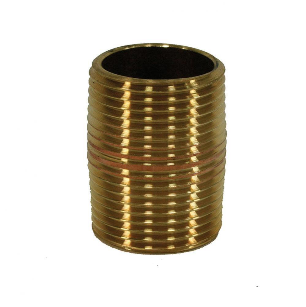 1/2'' x CLOSE Red Brass Pipe Nipple, Lead Free