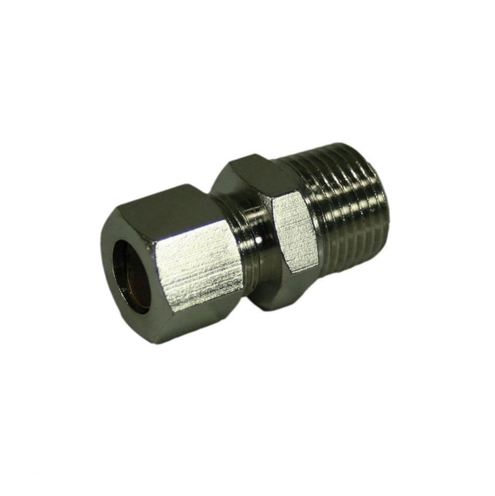 3/8'' x 3/8'' Chrome Plated Compression x Male Connector, Lead Free