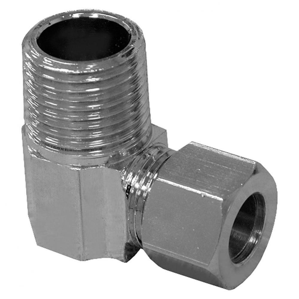 3/8'' x 3/8'' 90degree Chrome Plated Compression x Male Elbow, Lead Free