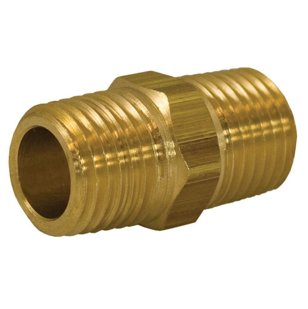 1/8'' Yellow Brass HEX Nipple