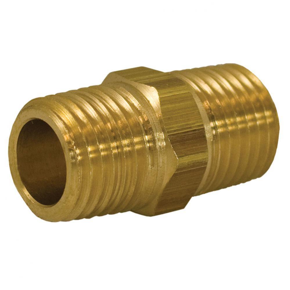 1/4'' x 1/8'' Yellow Brass Hex Nipple