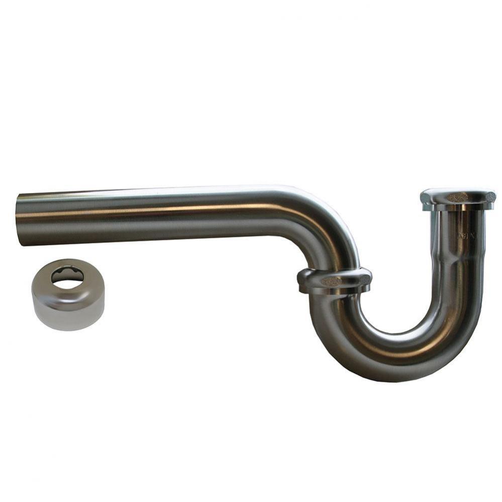 Chrome Plated 1-1/4'' OD Brass Tubular P-Trap with Box Escutcheon