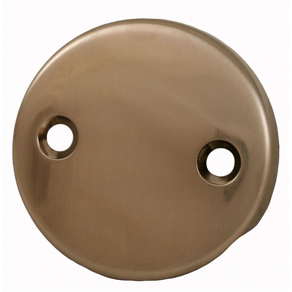 Satin Nickel Two-Hole Overflow Plate with Screws