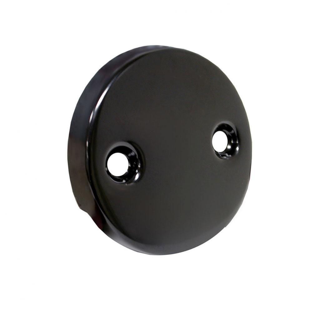 Black Two-Hole Waste and Overflow Faceplate