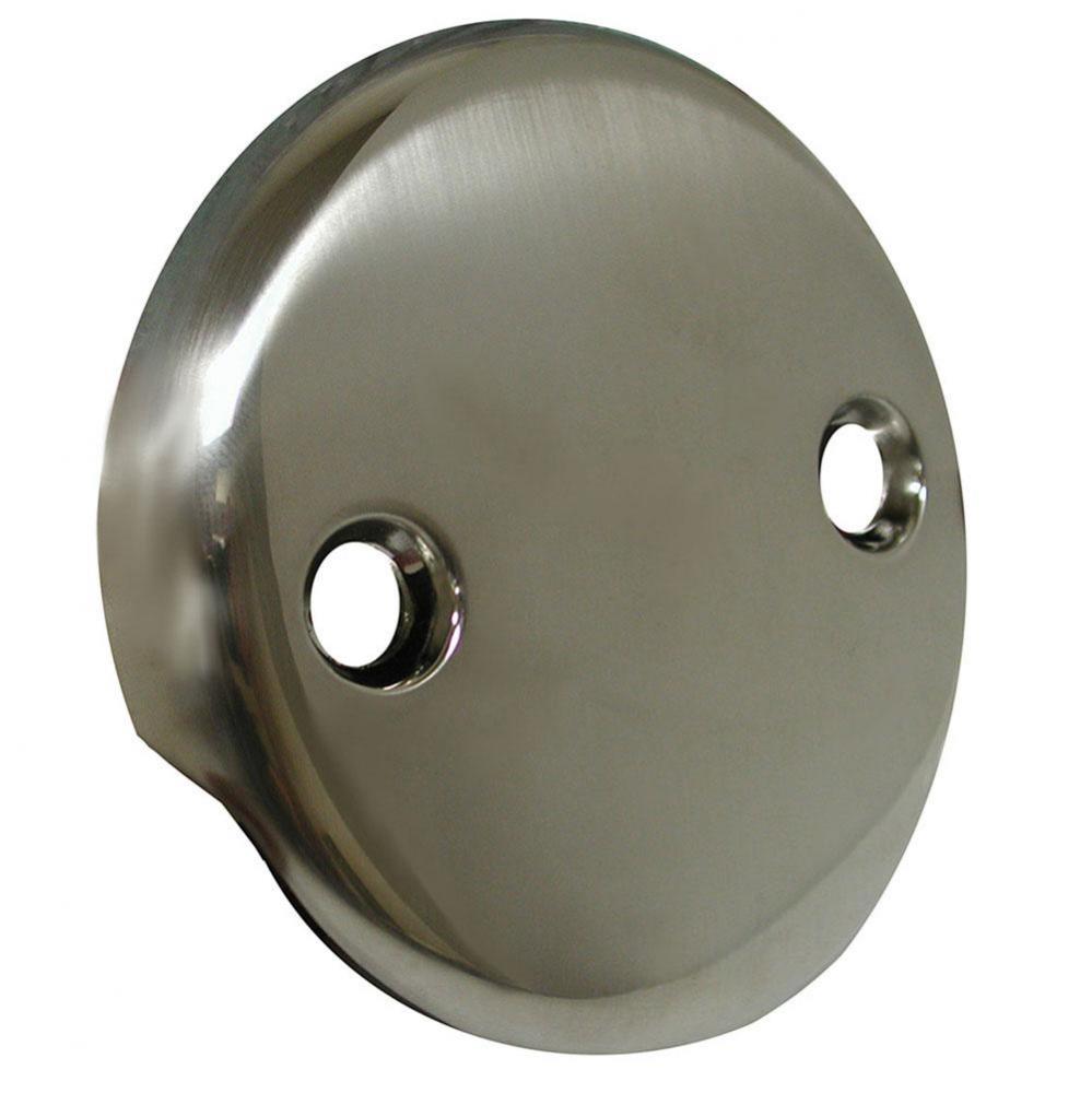 Brushed Nickel Two-Hole Waste and Overflow Faceplate