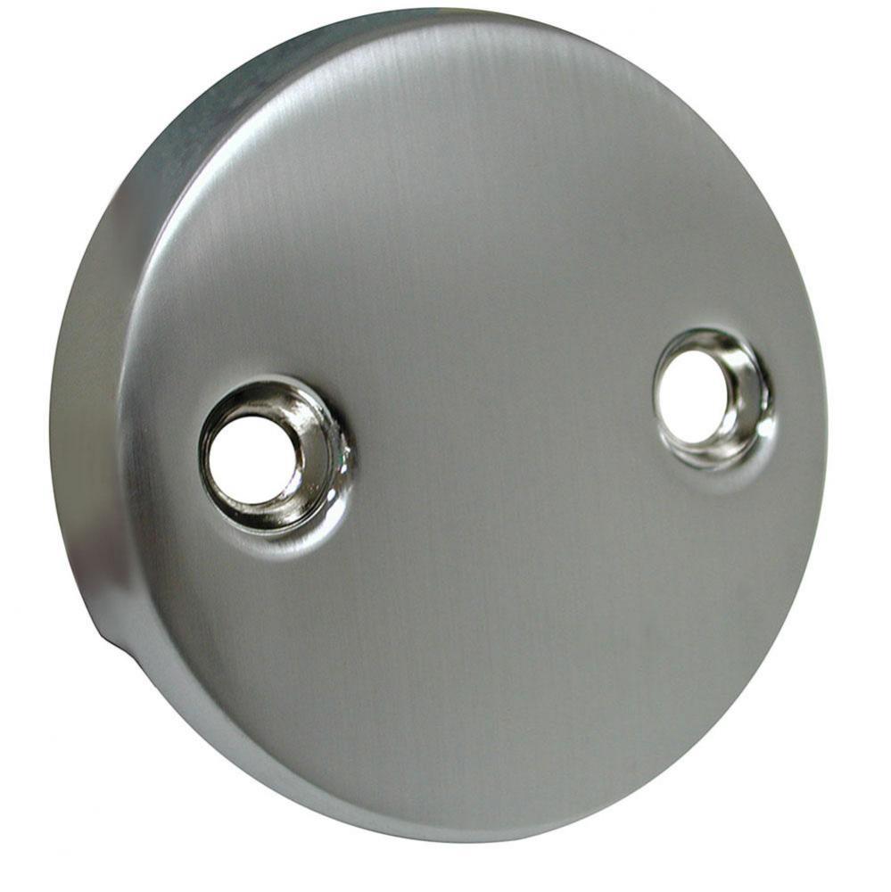 Brushed Stainless Two-Hole Waste and Overflow Faceplate