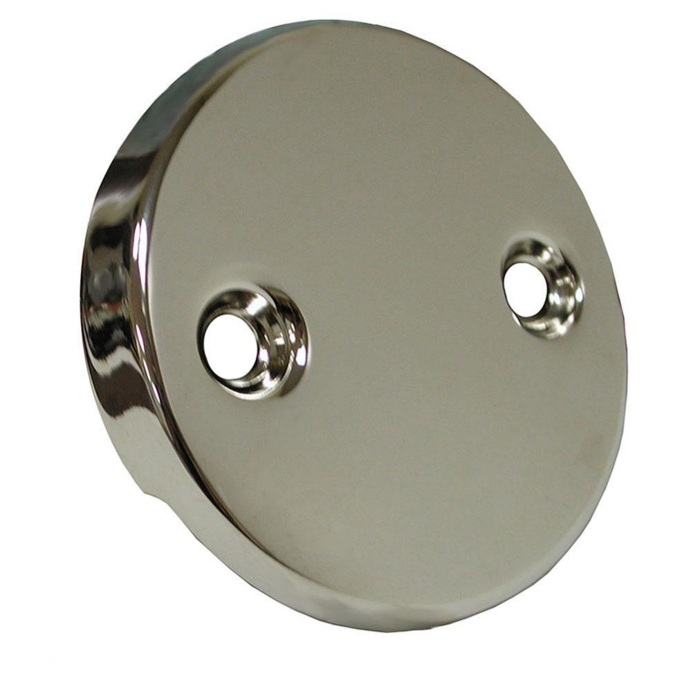 Polished Nickel Two-Hole Waste and Overflow Faceplate