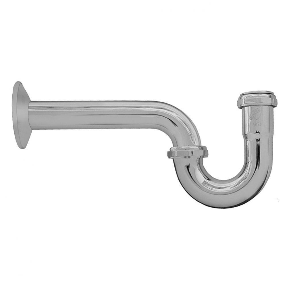 1-1/4'' Chrome Plated Brass P-Trap with Shallow Escutcheon Less Cleanout 20 Gauge