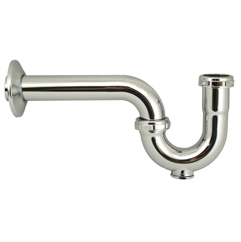 1-1/2'' Chrome Plated Brass P-Trap with Shallow Escutcheon with Cleanout 17 Gauge