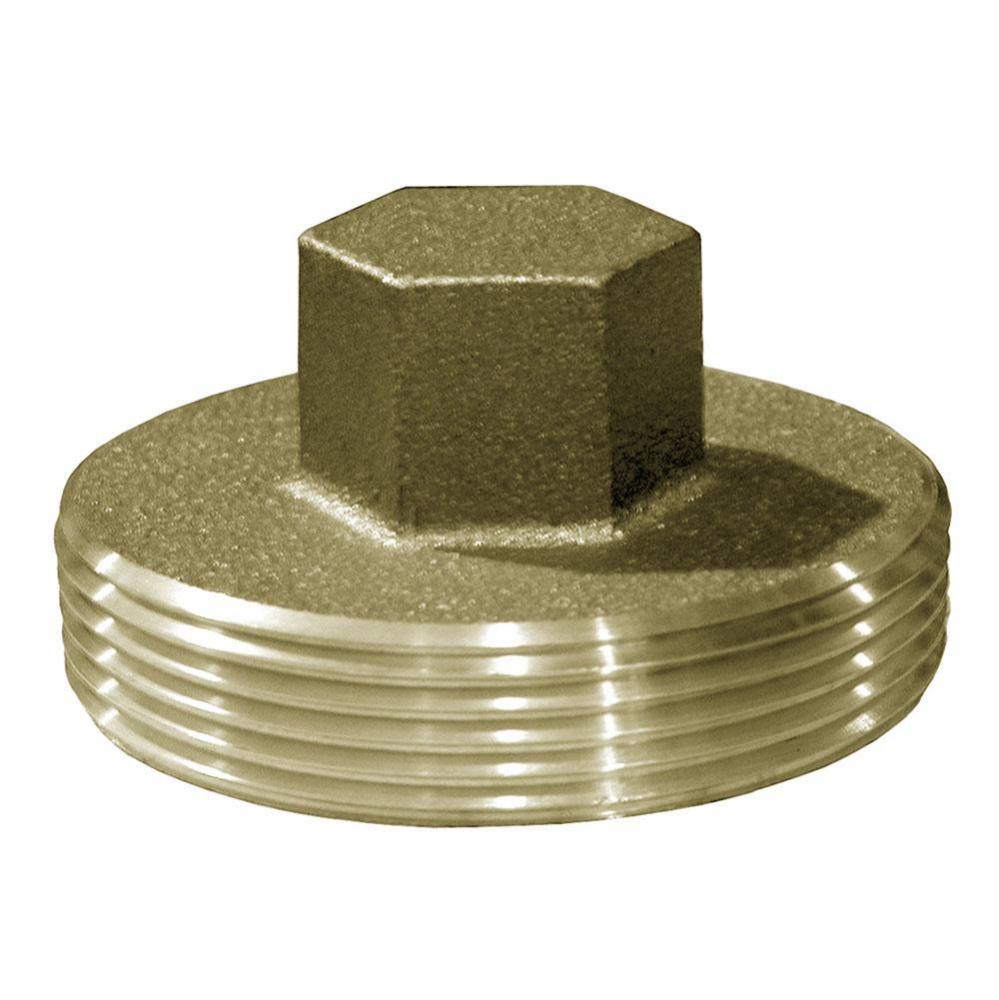 1-1/2'' Raised Head Heavy Pattern Brass Plug 1-3/4'' OD