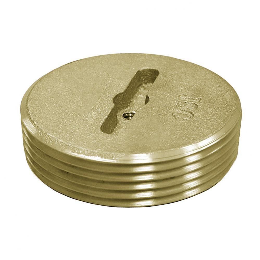 3'' Slotted Brass Plug with 1/4'' Tap