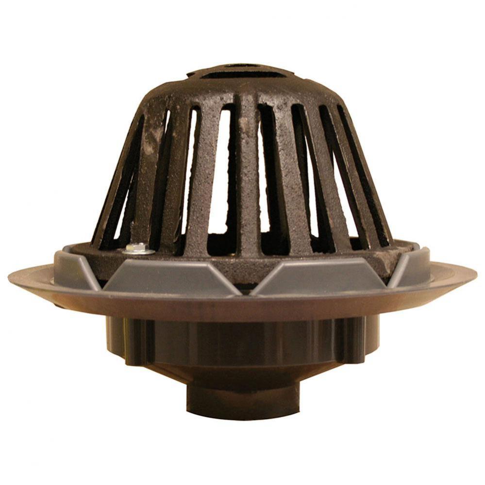 3'' PVC Roof Drain with Cast Iron Dome