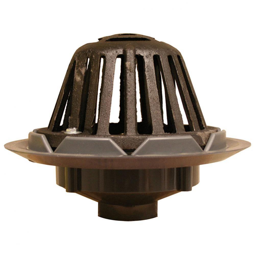 4'' PVC Roof Drain with Cast Iron Dome