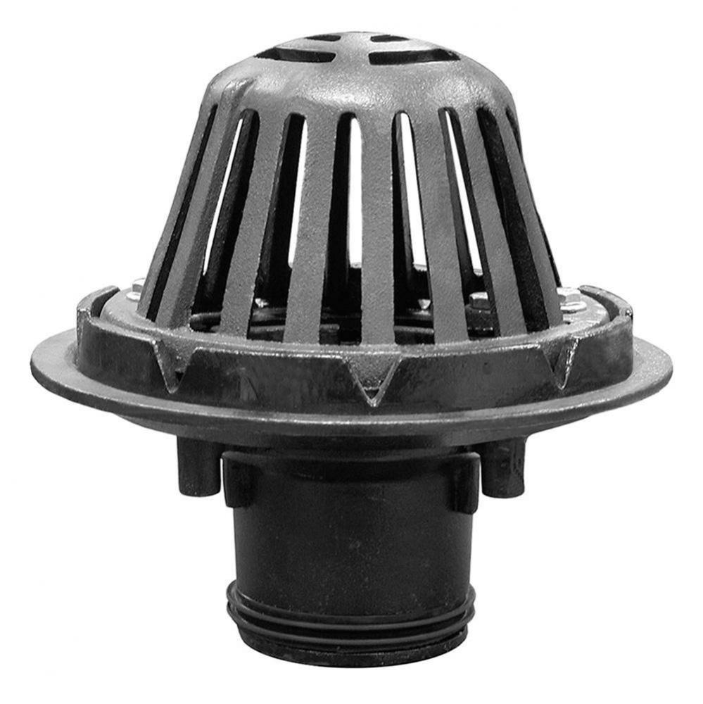 4'' No-Hub Roof Drain with Cast Iron Dome