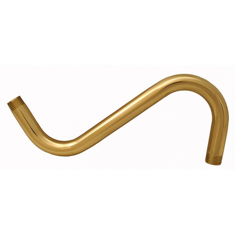 Polished Brass 8'' S-Shaped Shower Arm