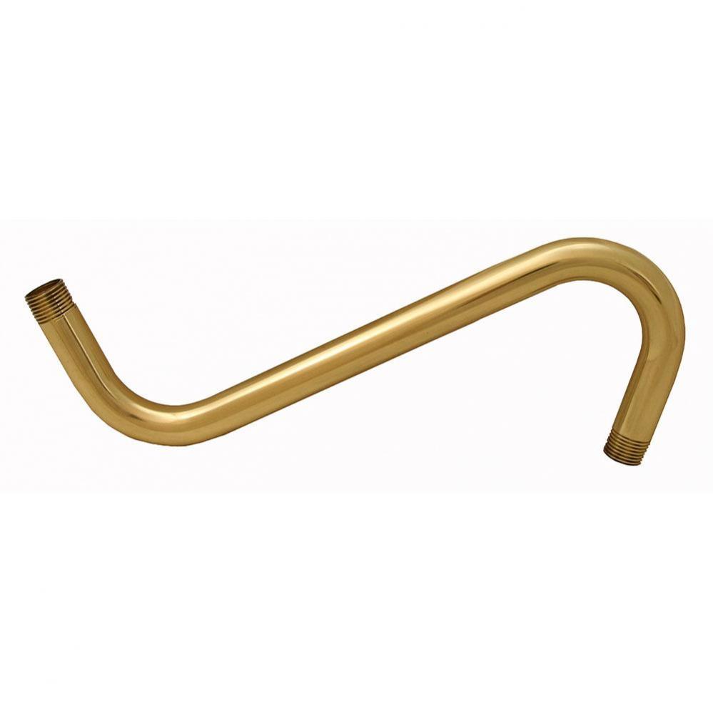 Polished Brass 10'' S-Shaped Shower Arm