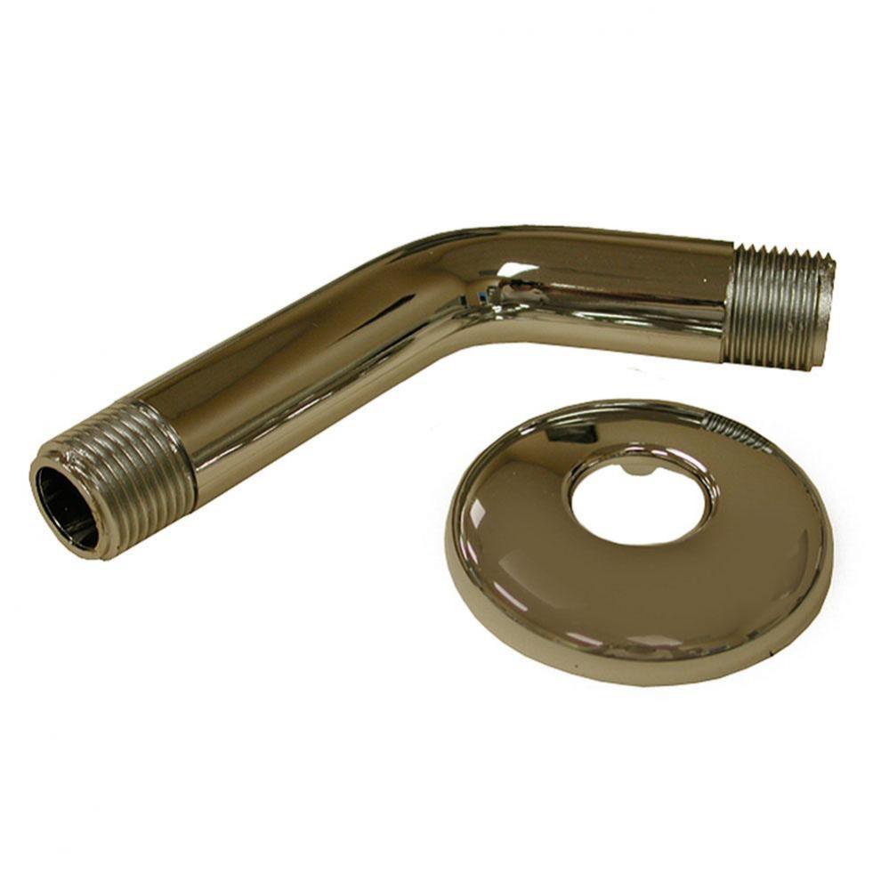 6'' Chrome Plated Shower Arm with Stainless Steel Flange