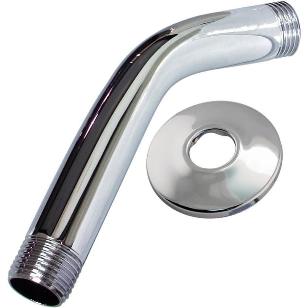 6'' Chrome Plated Shower Arm with Stainless Steel Flange