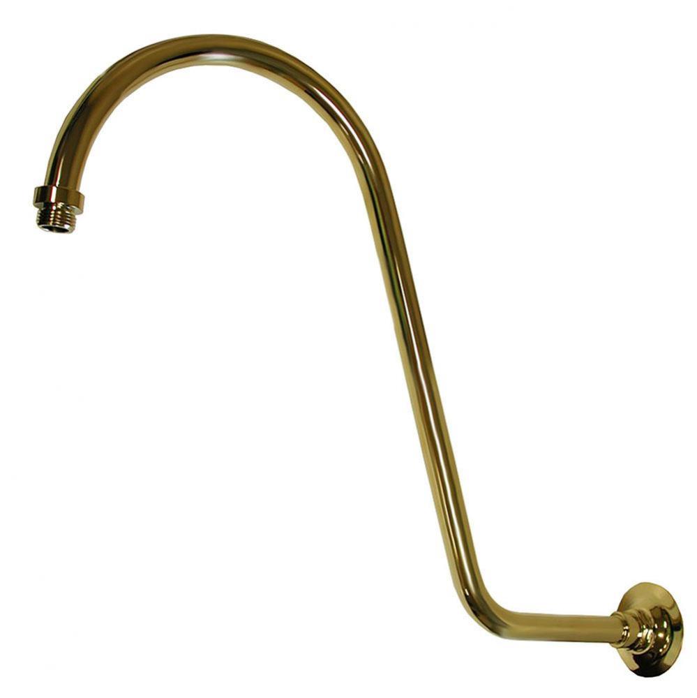 Polished Brass PVD 18'' S-Shaped Shower Arm