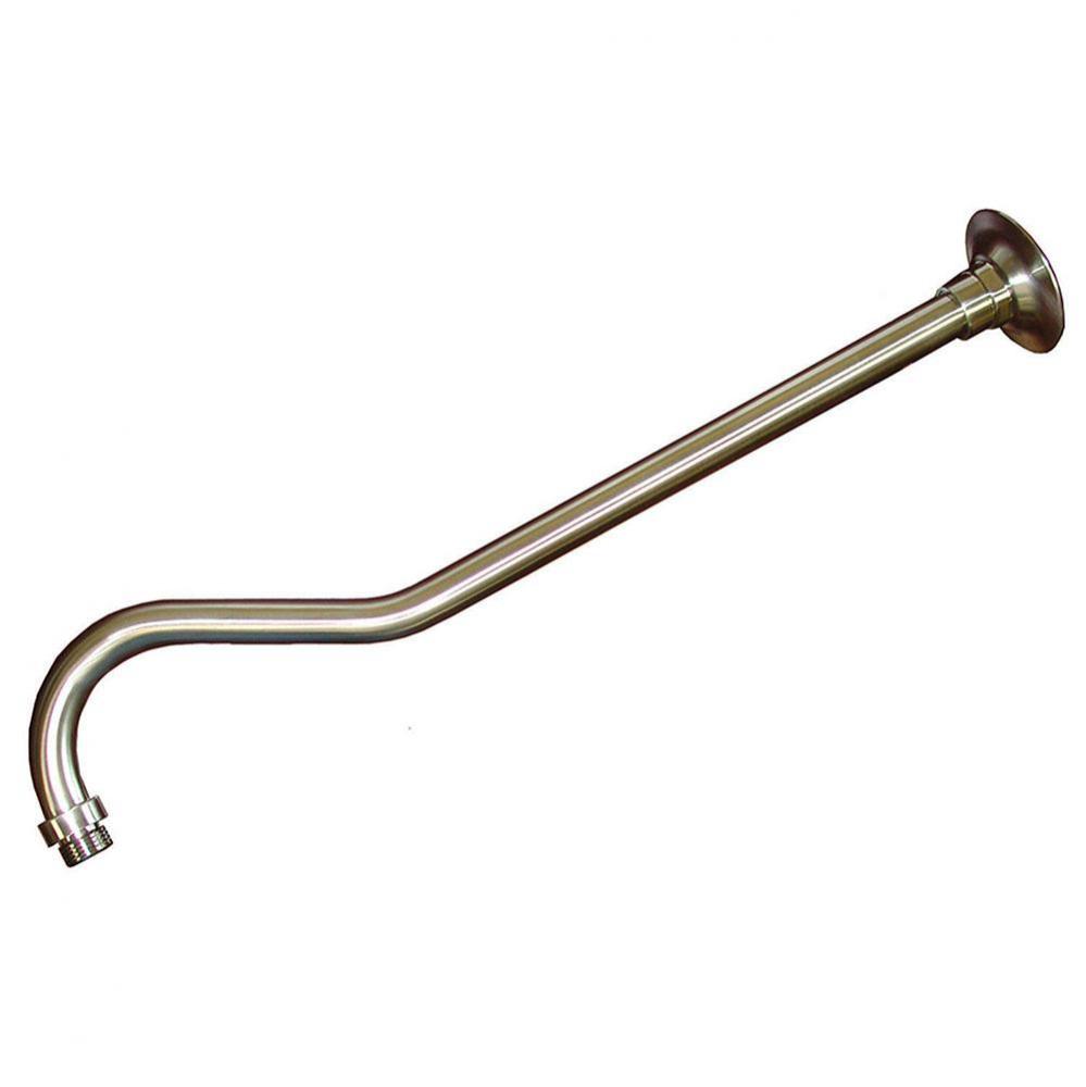 Brushed Nickel 18'' Raised Bend Shower Arm