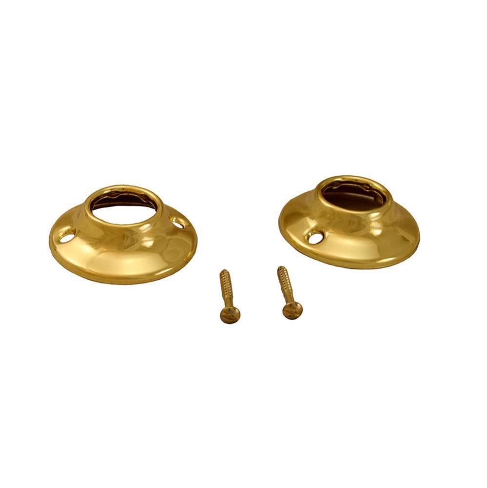 Polished Brass Shower Rod Flange with Set Screws