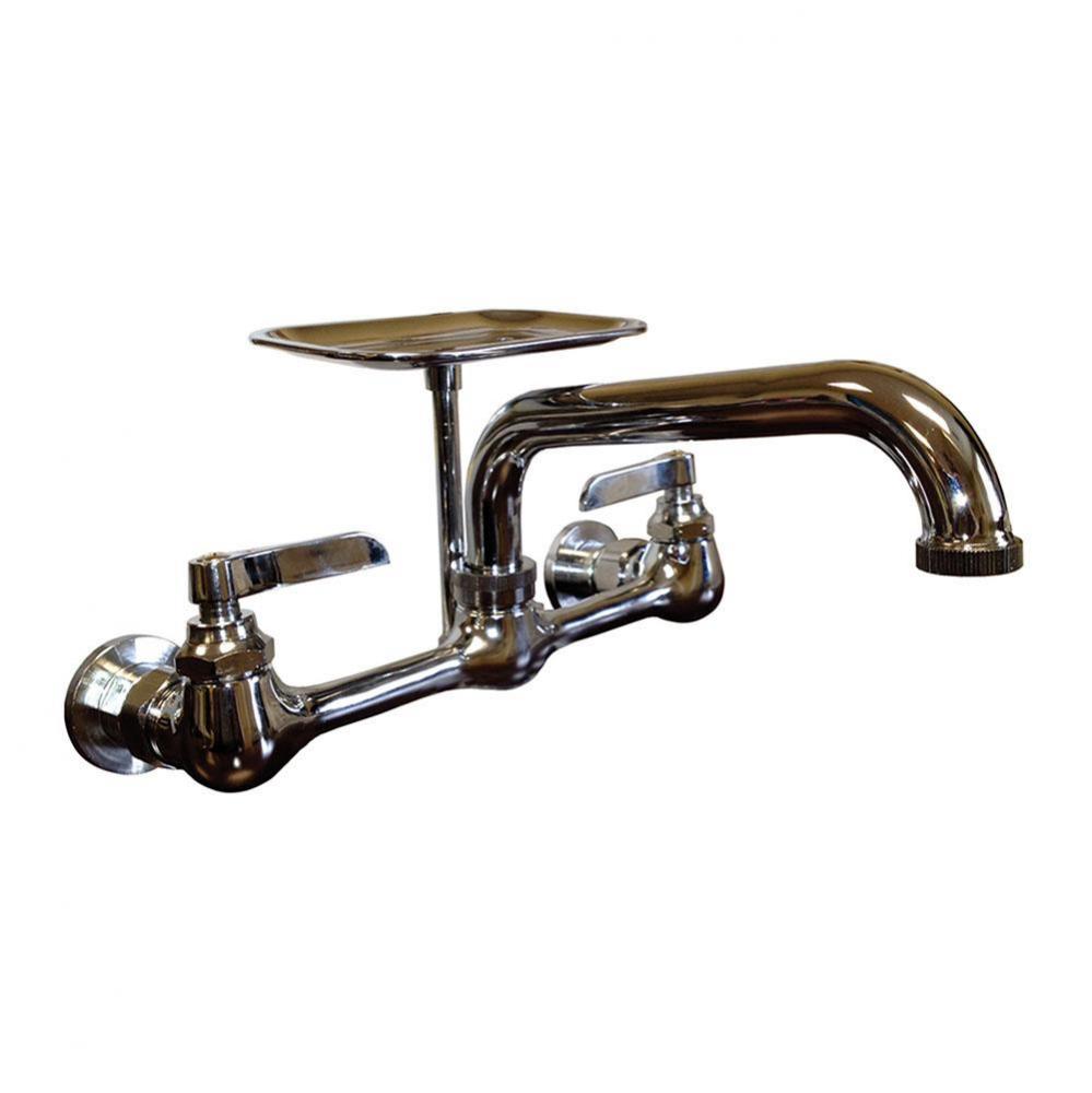 12'' Wall Mount Sink Faucet with Tubular Spout