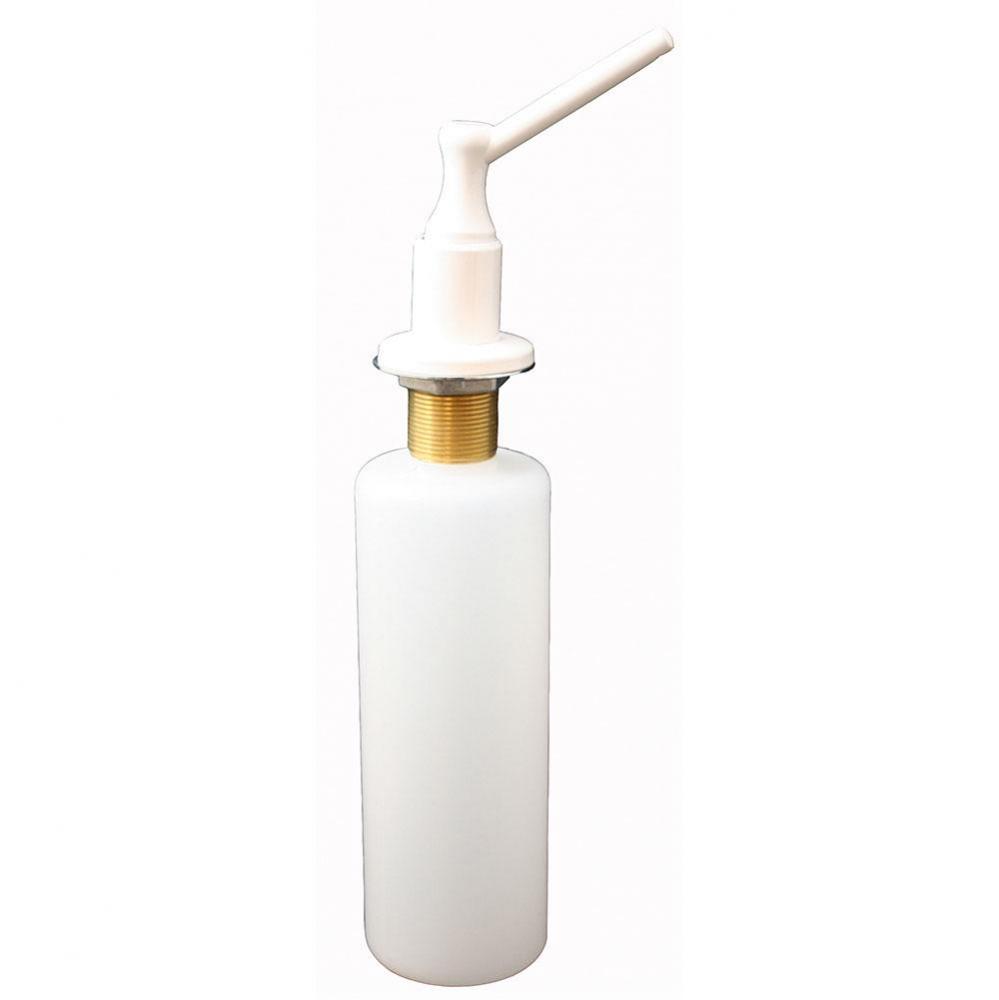Polar White Lotion and Soap Dispenser with Brass Pump