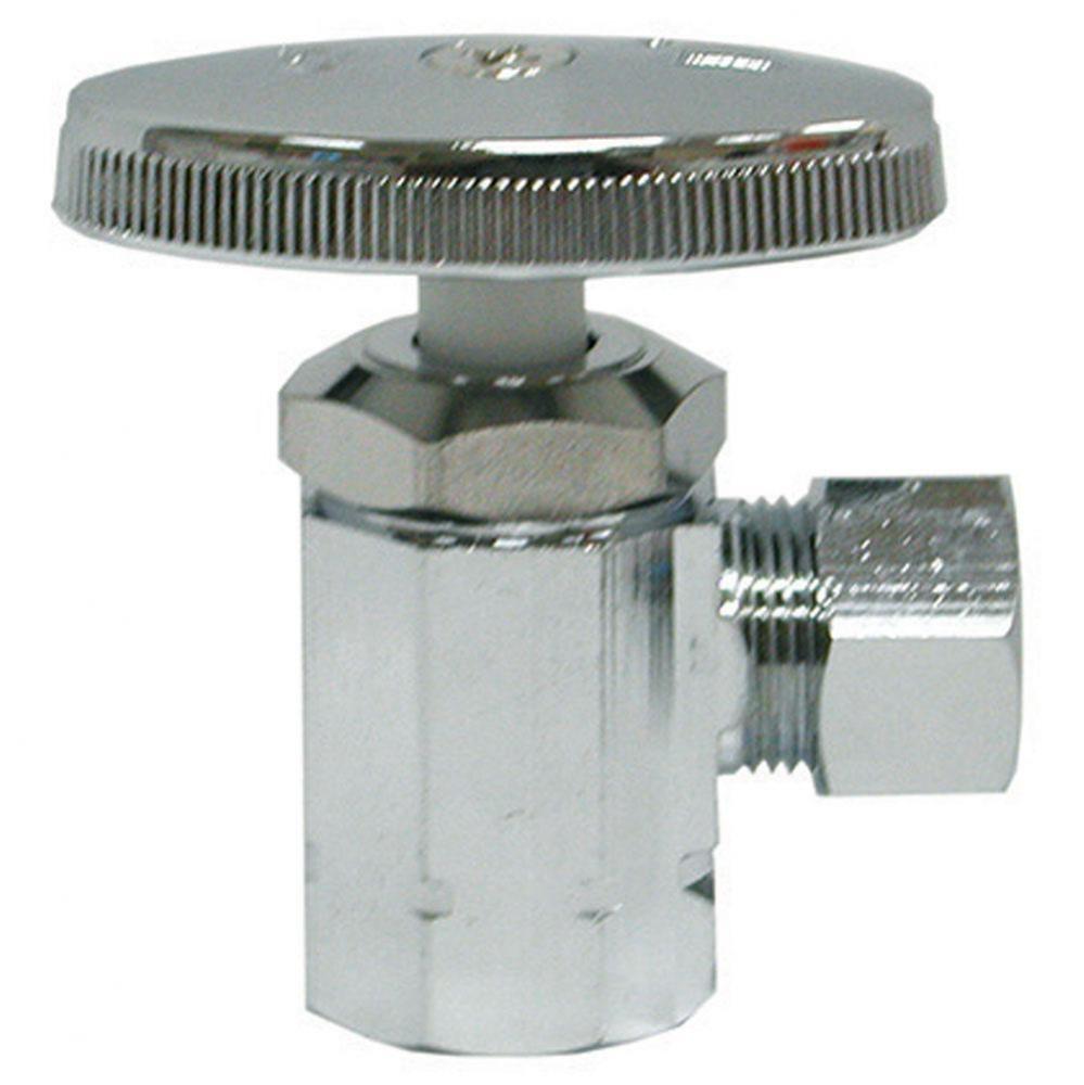 1/2'' FIP x 3/8'' OD Chrome Plated Multi Turn Supply Stop, Angle