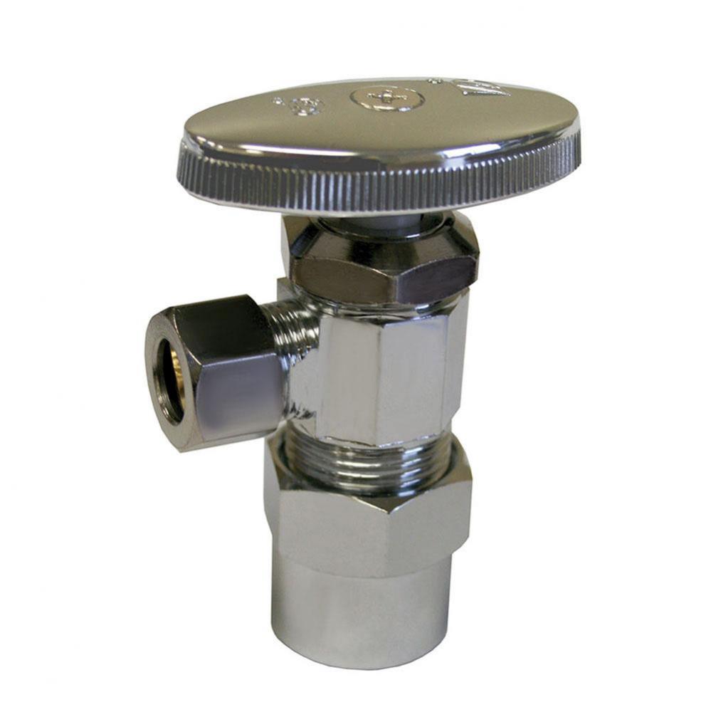 1/2'' CPVC x 3/8'' OD Chrome Plated Multi Turn Supply Stop, Angle