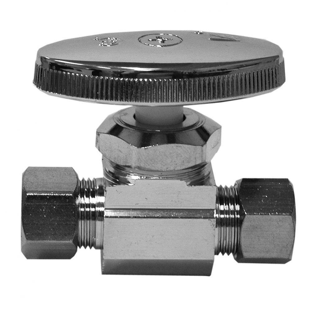 3/8'' OD x 3/8'' OD Chrome Plated Multi Turn Supply Stop, Straight