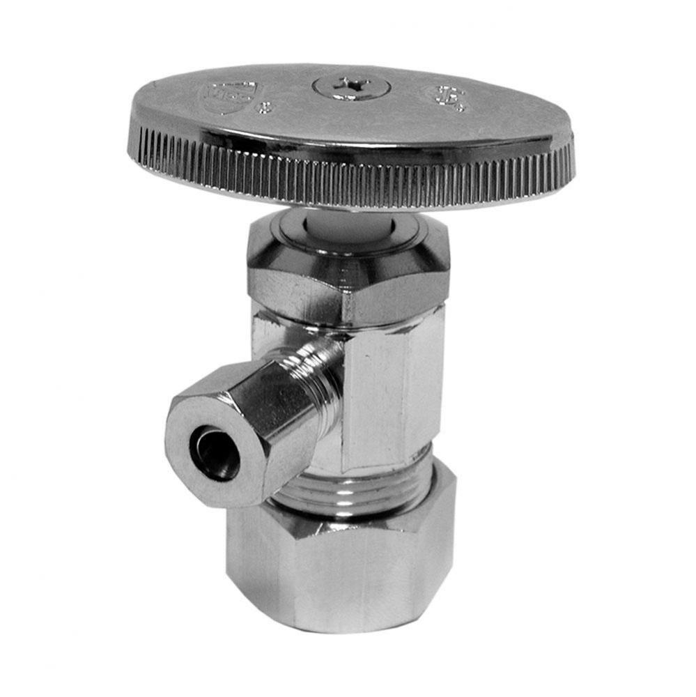 5/8'' OD x 1/4'' OD Chrome Plated Multi Turn Supply Stop, Angle