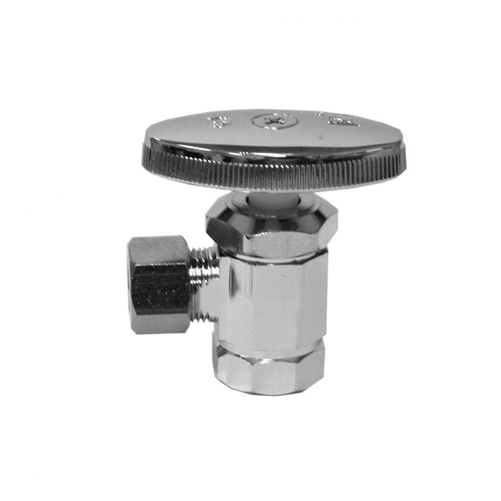 3/8'' FIP x 3/8'' OD Chrome Plated Multi Turn Supply Stop, Angle