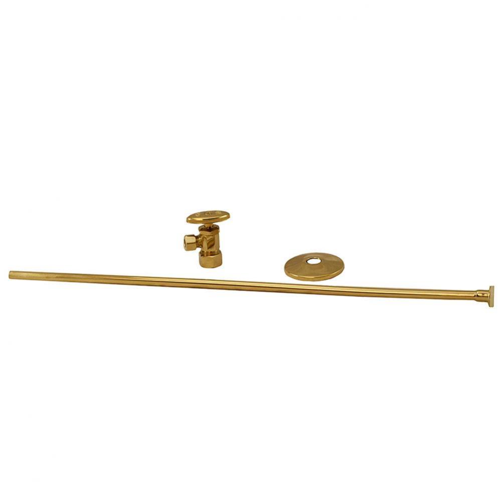 Polished Brass 3/8'' x 20'' Closet Supply and 3/8'' x 5/8'&apos