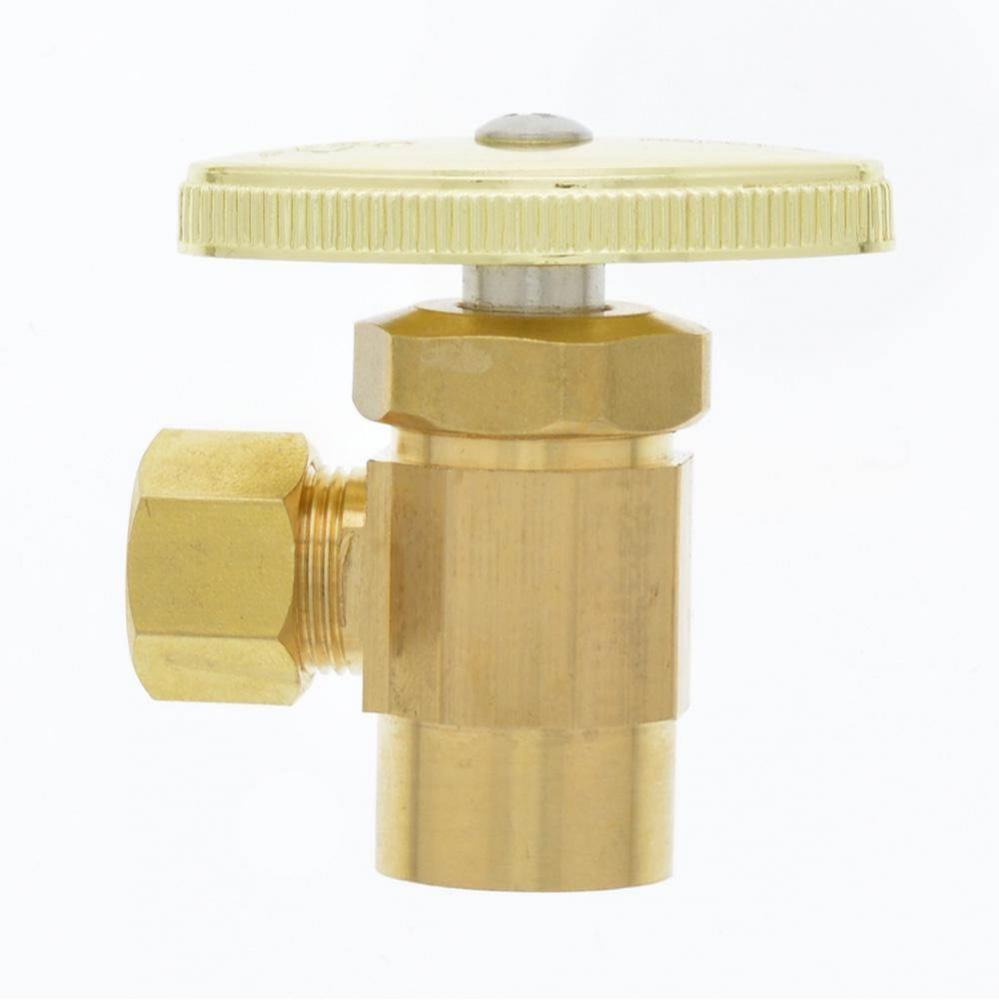 1/2'' SWT x 3/8'' OD Rough Brass Multi Turn Supply Stop, Angle