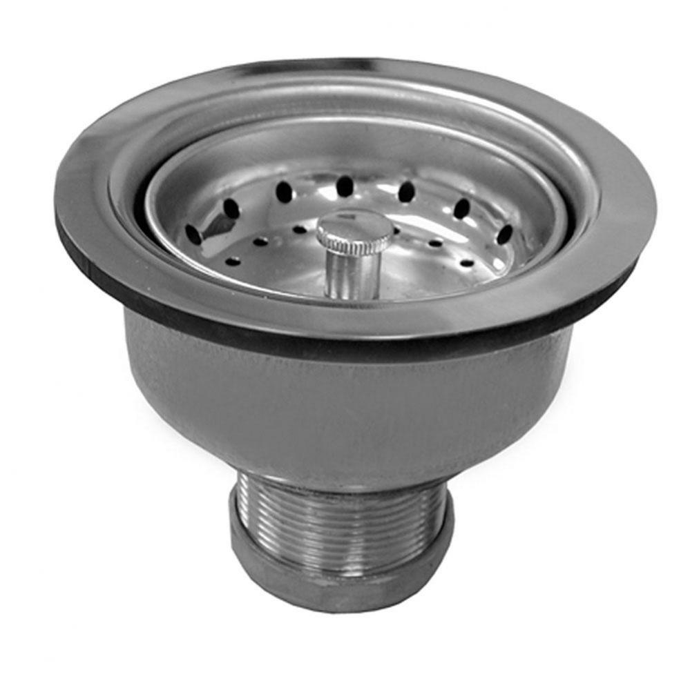 Stainless Steel Snap Lock Basket Strainer with Zinc Locknut with Rolled Edge Basket