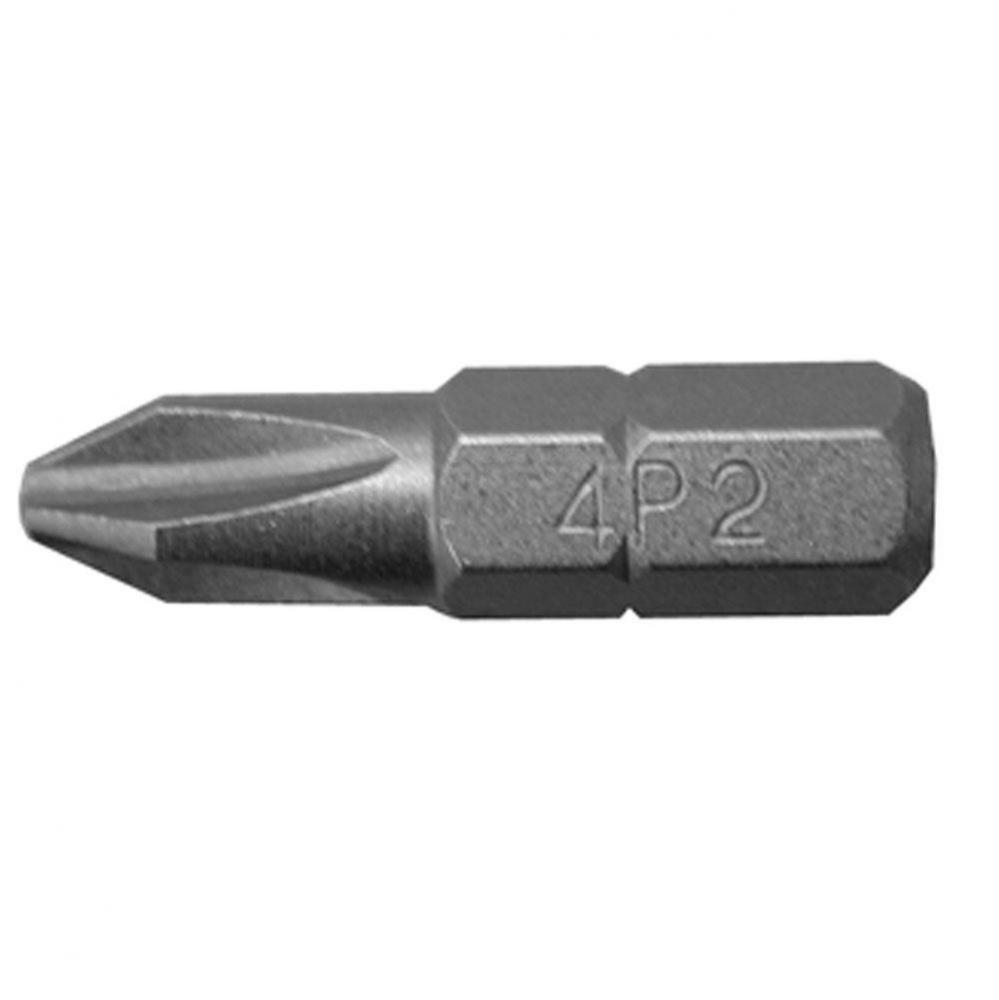 Phillips Bit, Insert Type, No.2 Point, 1/4'' Hex, 1'' Long