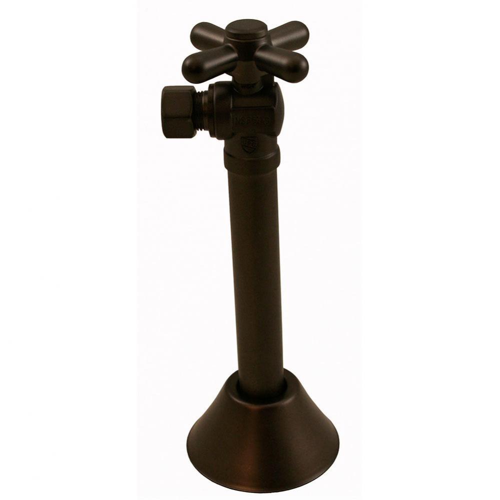 Oil Rubbed Bronze Quarter Turn Angle Stop with 5'' Sweat Extension and Escutcheon
