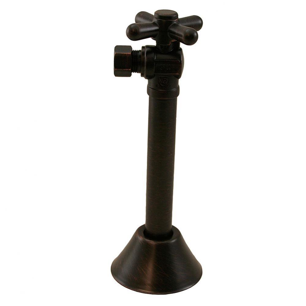 Old World Bronze Quarter Turn Angle Stop with 5'' Sweat Extension and Escutcheon