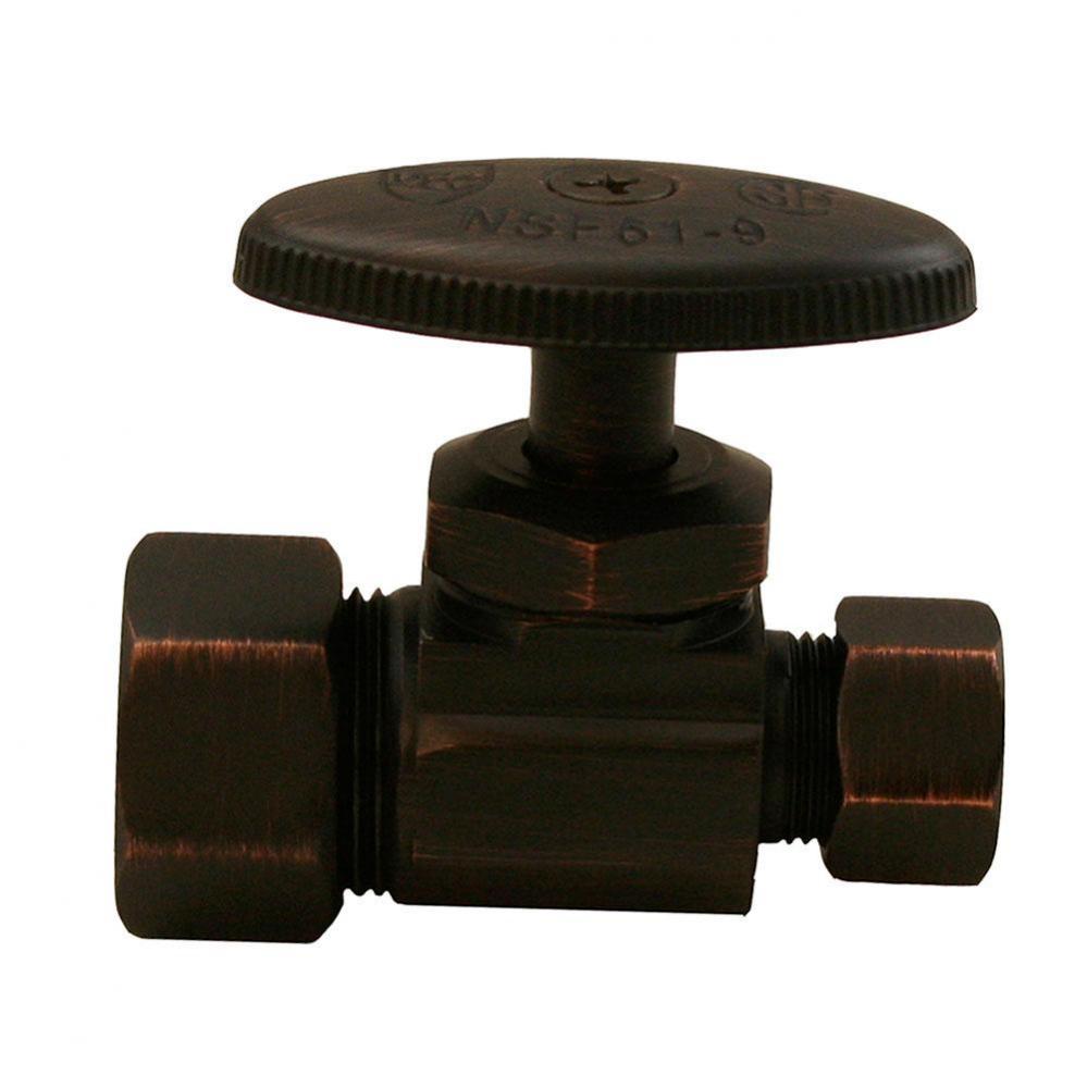 Old World Bronze Compression Straight Stop 5/8'' Comp. x 3/8'' Comp.