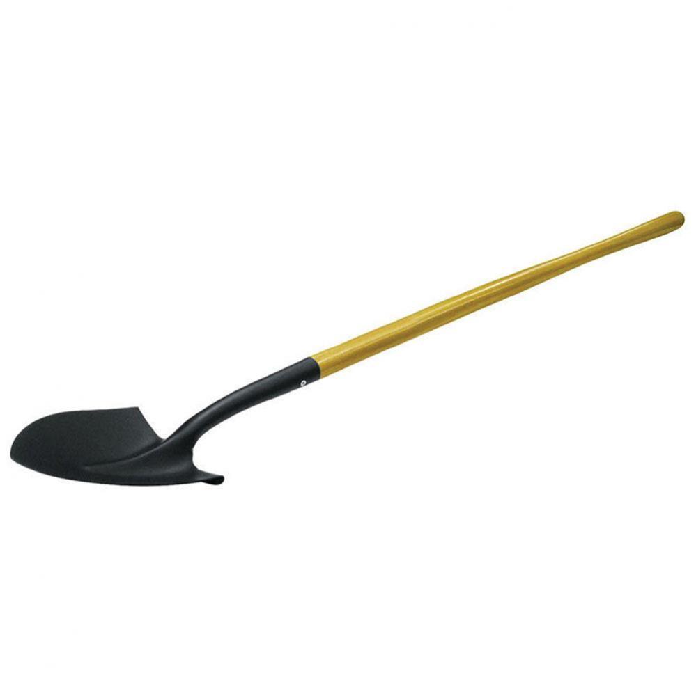 Economy Wood Handle Shovel, Long Handle, Round Point