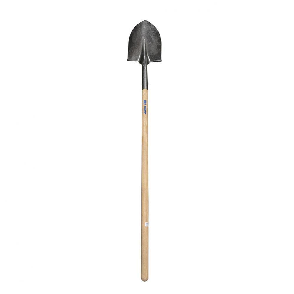 Premium Grade Wood Handle Shovel, Long Handle, Round Point, AMES No.BMTLR
