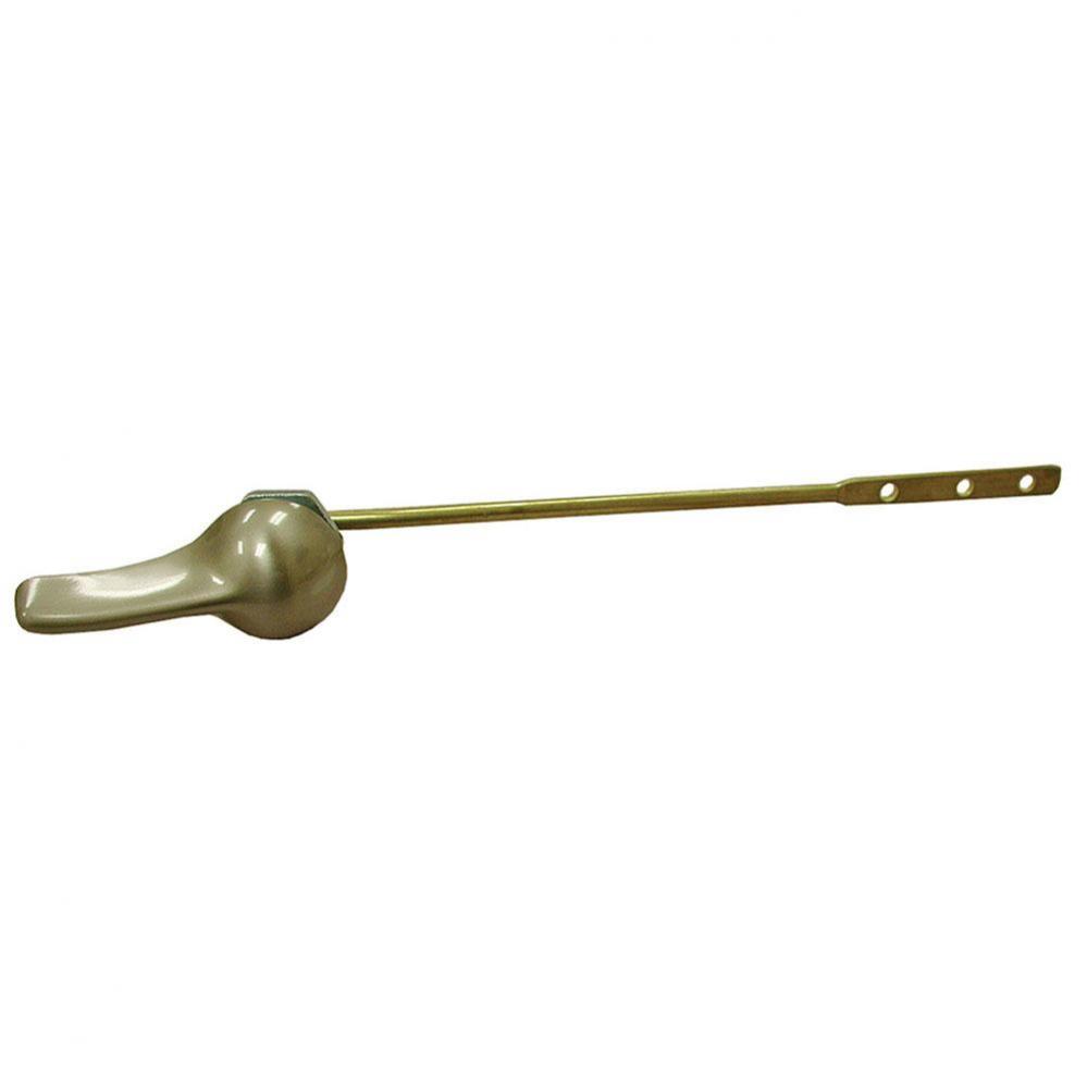 Satin Nickel Decorative Tank Trip Lever 8'' Brass Arm with Metal Spud and Nut
