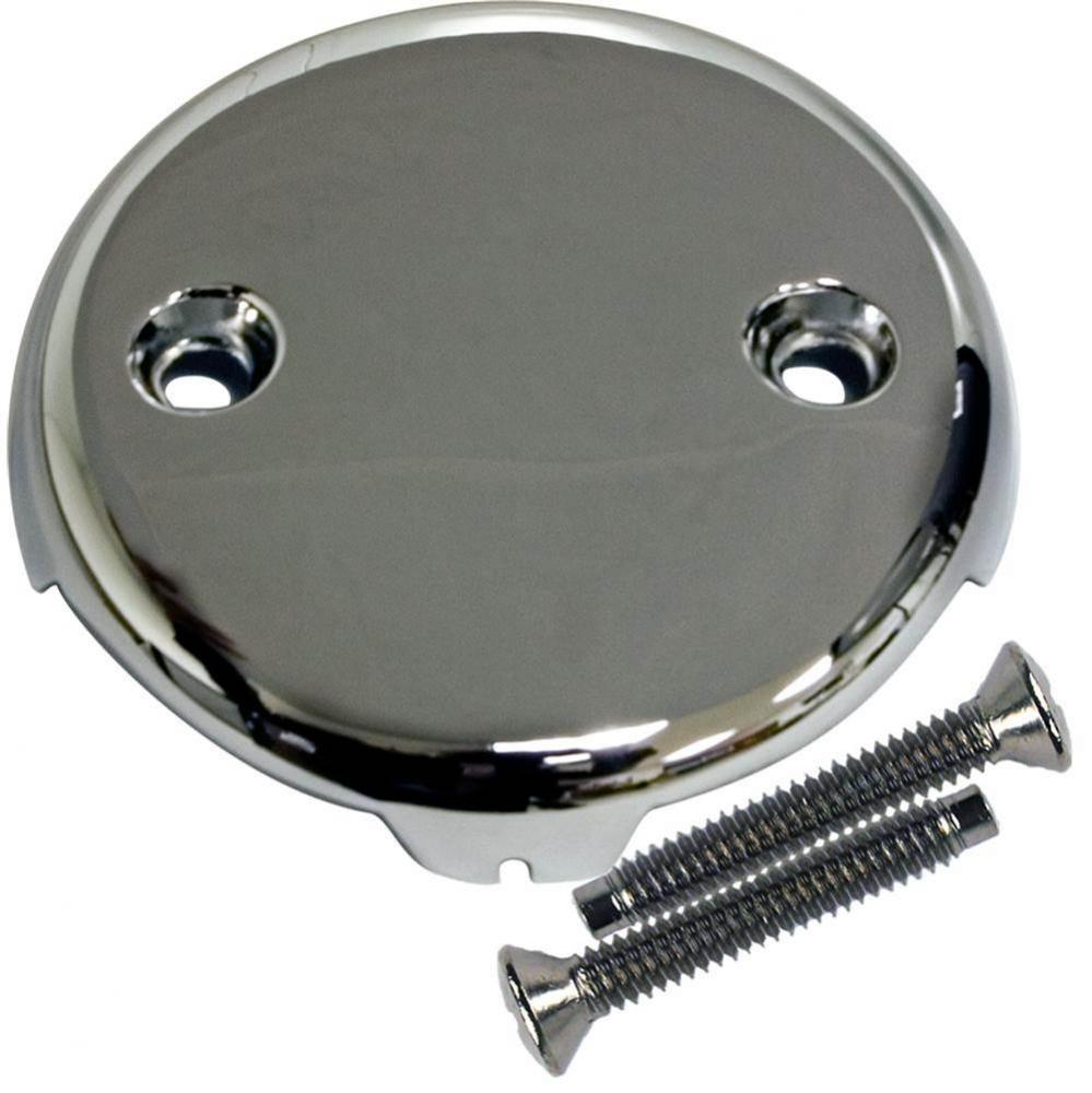 Chrome Plated 2-Hole Waste and Overflow Faceplate with Screws