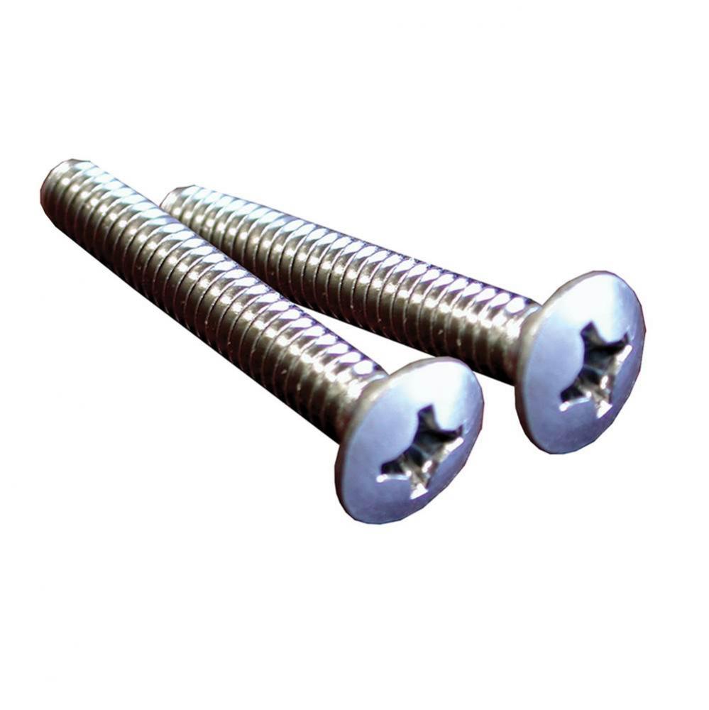 Brushed Nickel Waste and Overflow Faceplate Screws