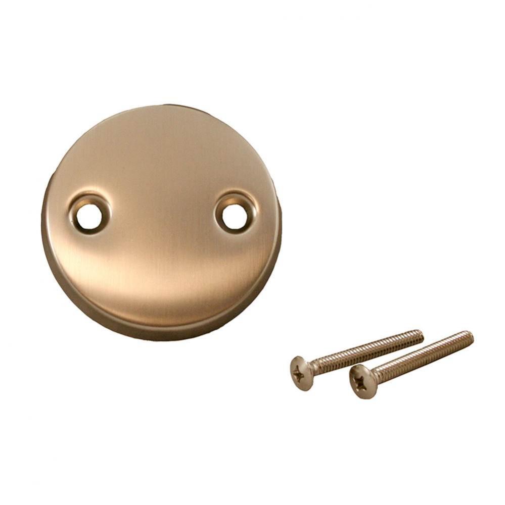 Brushed Nickel Two-Hole Overflow Faceplate with Screws