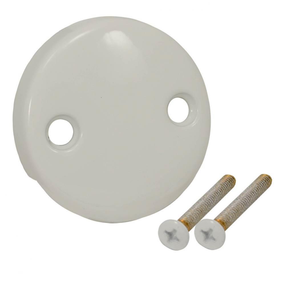 Polar White Two-Hole Overflow Faceplate with Screws