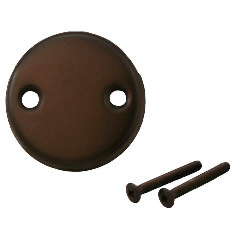 Oil Rubbed Bronze Two-Hole Overflow Faceplate with Screws